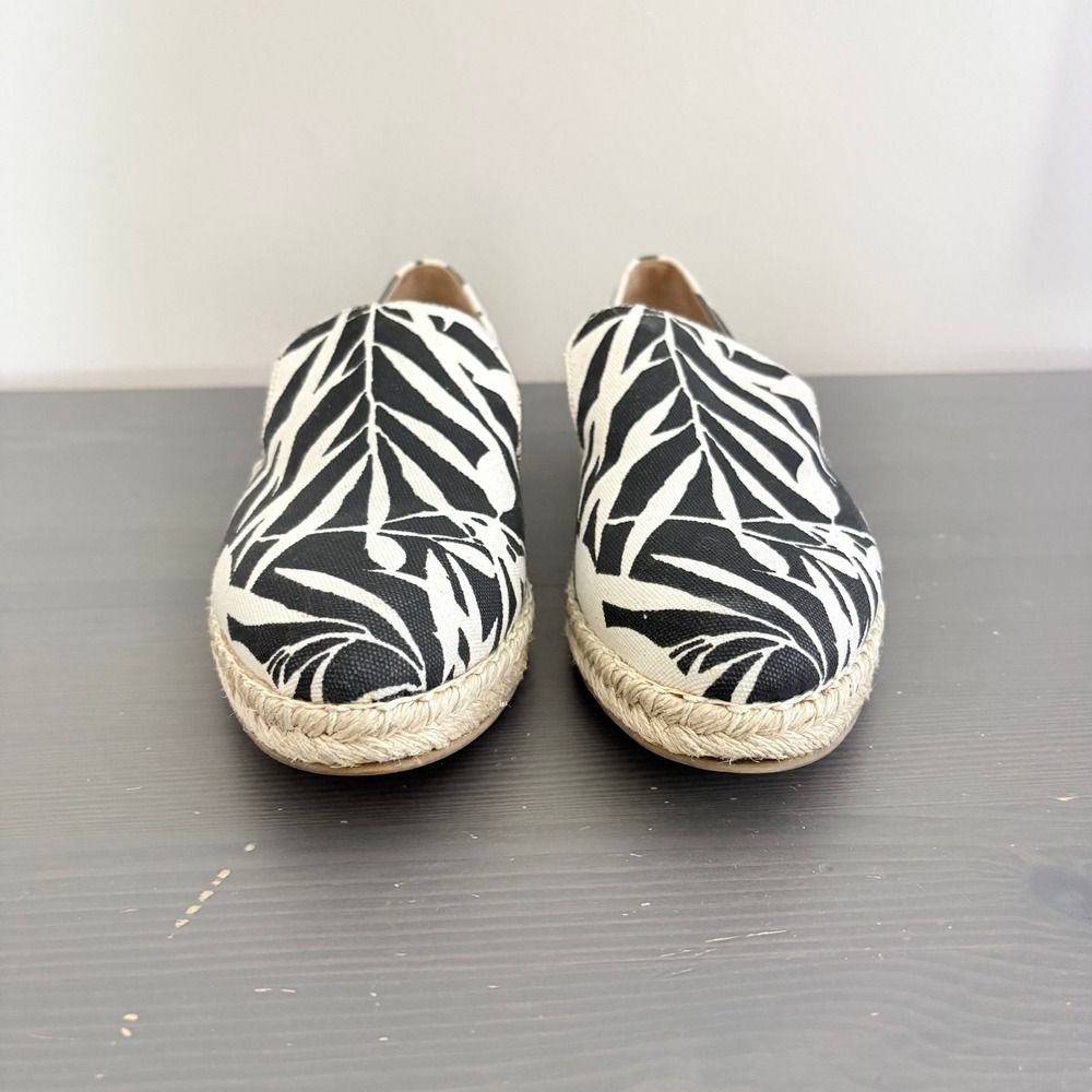 M.Gemi Espadrilles Agio 39.5 Black White Tropical Floral Print Slip On Loafers - Picture 9 of 14